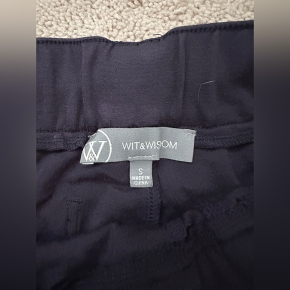 Wit & Wisdom Leisure High Waist Wide Leg Pants Navy Blue - Picture 5 of 6